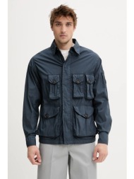 μπουφάν c.p. company χρώμα: ναυτικό μπλε, 18cmos018a006439g 65% βαμβάκι, 28% πολυαμίδιο, 7% ελαστάν