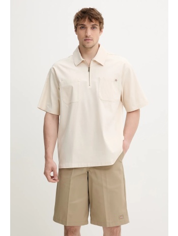 πόλο dickies χρώμα μπεζ, dk0a4z7tf901 52% βαμβάκι, 45%