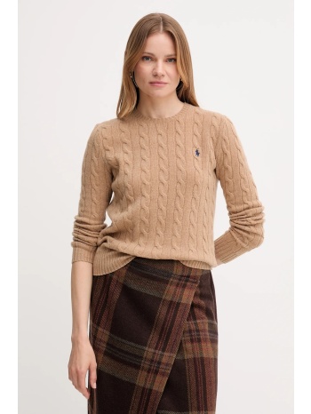 πουλόβερ polo ralph lauren χρώμα μπεζ, 211971865 80%