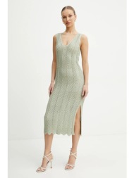 φόρεμα twinset χρώμα: πράσινο, 251tt319a υλικό 1: 80% βισκόζη, 20% μεταλλικές ίνες
υλικό 2: 100% πολ