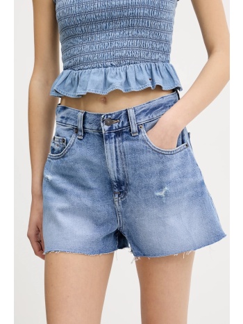 τζιν σορτς tommy jeans χρώμα μπλε, dw0dw20575 82% βαμβάκι