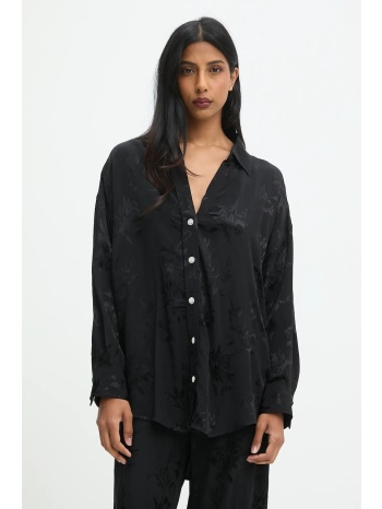 πουκάμισο answear.lab χρώμα μαύρο 100% βισκόζη