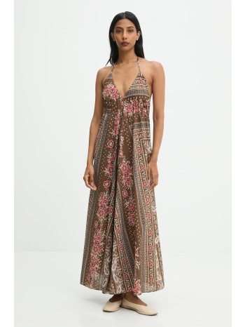 βαμβακερό φόρεμα answear.lab χρώμα καφέ 100% βαμβάκι