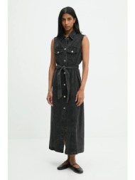 φόρεμα τζιν answear.lab χρώμα: μαύρο 100% βαμβάκι