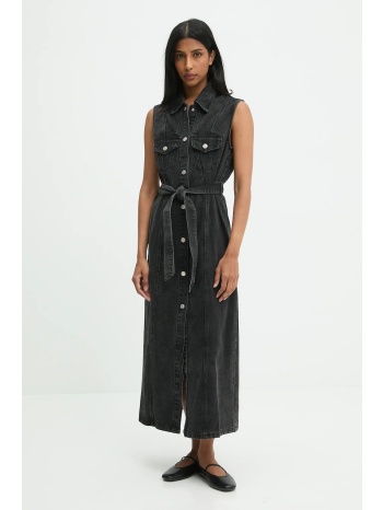 φόρεμα τζιν answear.lab χρώμα μαύρο 100% βαμβάκι