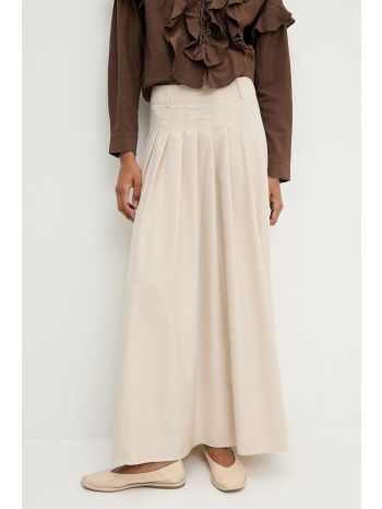 φούστα answear.lab χρώμα μπεζ 100% πολυεστέρας