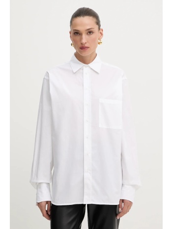 βαμβακερό πουκάμισο boss χρώμα άσπρο, 50543800 100% βαμβάκι