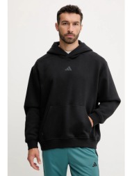 φούτερ προπόνησης adidas performance power χρώμα: μαύρο, με κουκούλα, jz6248 70% βαμβάκι, 30% πολυεσ