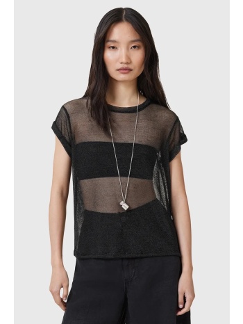 μπλουζάκι allsaints thea χρώμα μαύρο, w207jc 65% βισκόζη