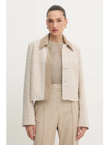 σακάκι boss χρώμα μπεζ, 50544011 κύριο υλικό 41% βαμβάκι