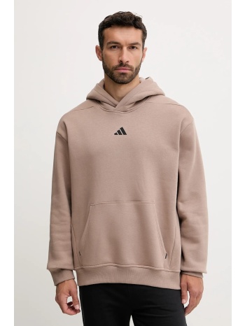 φούτερ προπόνησης adidas performance power χρώμα καφέ, με