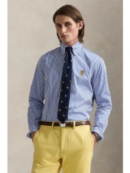 πουκάμισο polo ralph lauren χρώμα: μπλε, 710965413 100% βαμβάκι
