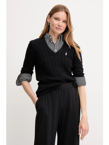 πουλόβερ polo ralph lauren χρώμα μαύρο, 211971870 100%