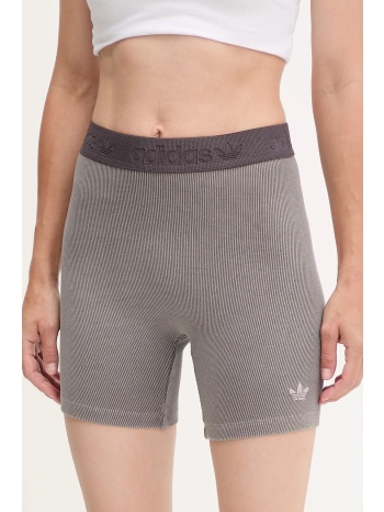 σορτς adidas originals rib shorts wash χρώμα γκρι, jw3592