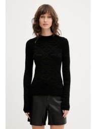 πουλόβερ hugo χρώμα: μαύρο, 50542604 83% βισκόζη, 13% πολυεστέρας, 4% πολυαμίδιο