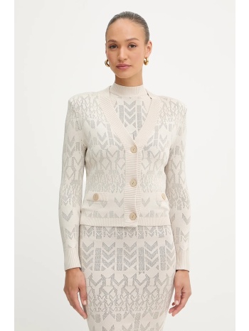 πλεκτή ζακέτα marciano guess billie χρώμα μπεζ, 5ygr06