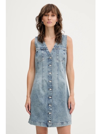 φόρεμα τζιν tommy jeans χρώμα μπλε, dw0dw20520 98%