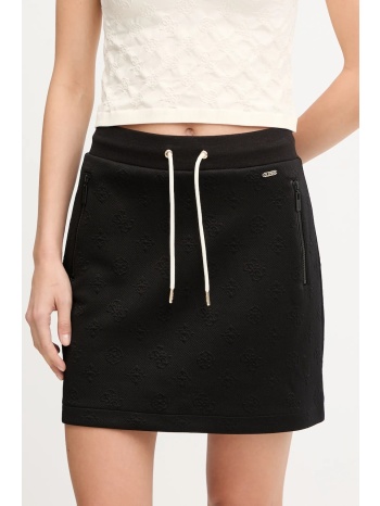 φούστα guess peony χρώμα μαύρο, v5yd03 kbsl2 75%