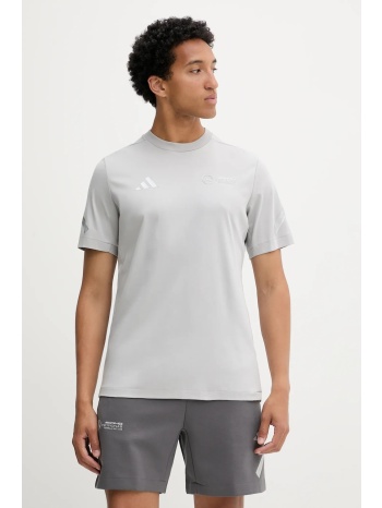 βαμβακερό μπλουζάκι adidas x mercedes ανδρικό, χρώμα γκρι