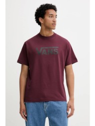 βαμβακερό μπλουζάκι vans ανδρικό, χρώμα: μπορντό, vn000ra14qu1 100% βαμβάκι