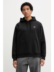 μπλούζα vans χρώμα: μαύρο, με κουκούλα, vn000r9yblk1 70% βαμβάκι, 30% πολυεστέρας