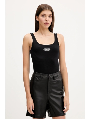 top guess jeans χρώμα μαύρο, w5yp35 ka0h1 98% βαμβάκι, 2%