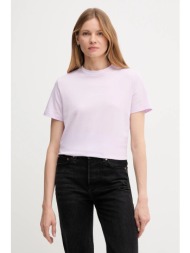 βαμβακερό μπλουζάκι calvin klein jeans χρώμα: μοβ, lv047c863g 100% βαμβάκι