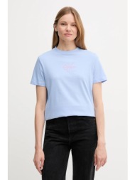 βαμβακερό μπλουζάκι calvin klein jeans χρώμα: μοβ, lv047c863g 100% βαμβάκι