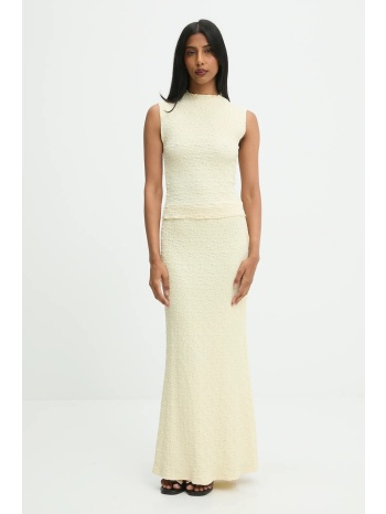 μπλούζα και φούστα answear.lab χρώμα κίτρινο 95%