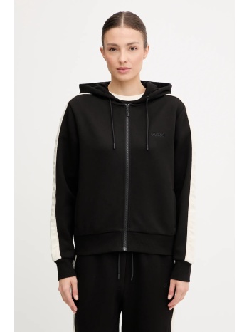 μπλούζα guess maryella χρώμα μαύρο, με κουκούλα, v5yq00