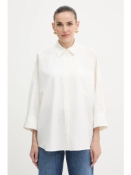 βαμβακερό πουκάμισο weekend max mara zavorra χρώμα: μπεζ, 2525116121600 100% βαμβάκι