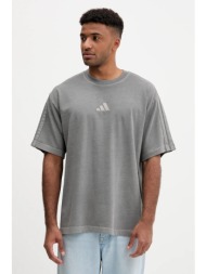 βαμβακερό μπλουζάκι adidas all szn ανδρικό, χρώμα: γκρι, jn0611 100% βαμβάκι