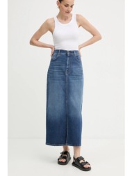 τζιν φούστα weekend max mara zarelia χρώμα: ναυτικό μπλε, 2525106061600 99% βαμβάκι, 1% ελαστάν