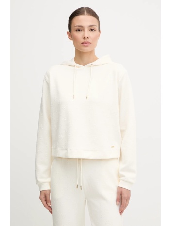 μπλούζα guess peony χρώμα μπεζ, με κουκούλα, v5yq04 kbsl2