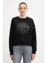 μπλούζα guess 4g χρώμα: μαύρο, w5yq07 kb681 60% βαμβάκι, 40% πολυεστέρας