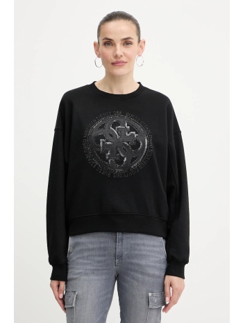 μπλούζα guess 4g χρώμα μαύρο, w5yq07 kb681 60% βαμβάκι