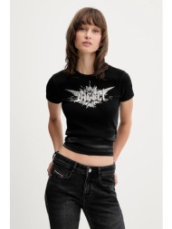 μπλουζάκι diesel t-ele-long-p2 χρώμα: μαύρο, a14231.0wfbm 95% βαμβάκι, 5% ελαστάν