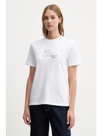 βαμβακερό μπλουζάκι calvin klein jeans χρώμα άσπρο