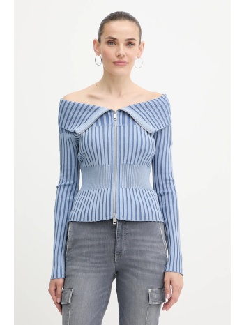 πλεκτή ζακέτα guess kathryn χρώμα μπλε, w5yr03 z30i2 62%