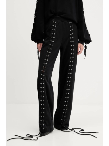 βαμβακερό παντελόνι rotate χρώμα μαύρο, 114389100 100%