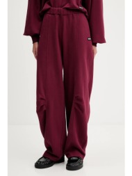 βαμβακερό παντελόνι rotate χρώμα: μπορντό, 1143882734 100% οργανικό βαμβάκι