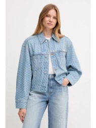 τζιν μπουφάν calvin klein jeans χρώμα: μπλε, lv047c782g 100% βαμβάκι