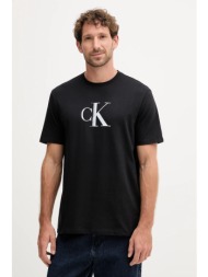βαμβακερό μπλουζάκι calvin klein jeans ανδρικά, χρώμα: μαύρο, lv04rc857g 100% βαμβάκι