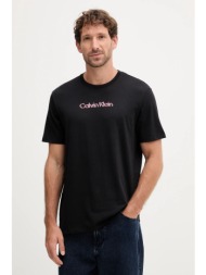 βαμβακερό μπλουζάκι calvin klein jeans ανδρικά, χρώμα: μαύρο, lv04rc858g 100% βαμβάκι