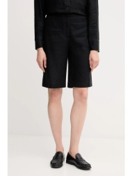 σορτς από λινό tommy hilfiger χρώμα: μαύρο, ww0ww46824 76% λινό, 24% lyocell