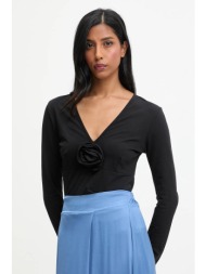 μπλουζάκι answear.lab χρώμα: μαύρο 94% βαμβάκι, 6% ελαστάν