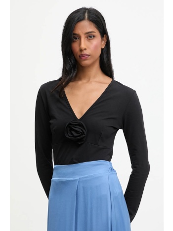 μπλουζάκι answear.lab χρώμα μαύρο 94% βαμβάκι, 6% ελαστάν