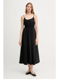 βαμβακερό φόρεμα tommy hilfiger χρώμα: μαύρο, ww0ww45800 100% βαμβάκι