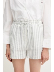 σορτς από λινό tommy hilfiger χρώμα: άσπρο, ww0ww45773 100% λινό