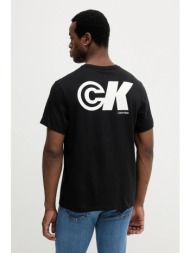 μπλουζάκι calvin klein jeans χρώμα: μαύρο, lv04rc835g 100% βαμβάκι
